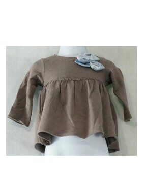 First Impressions Baby Girls Bow-Detail Tunic Top, Brown, 6-9 Months